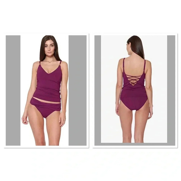 Bleu Rod Beattie Cherry Wine Tankini Swimsuit Set - Picture 1 of 10